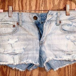American Eagle Low-Rise, Distressed Jean Shorts